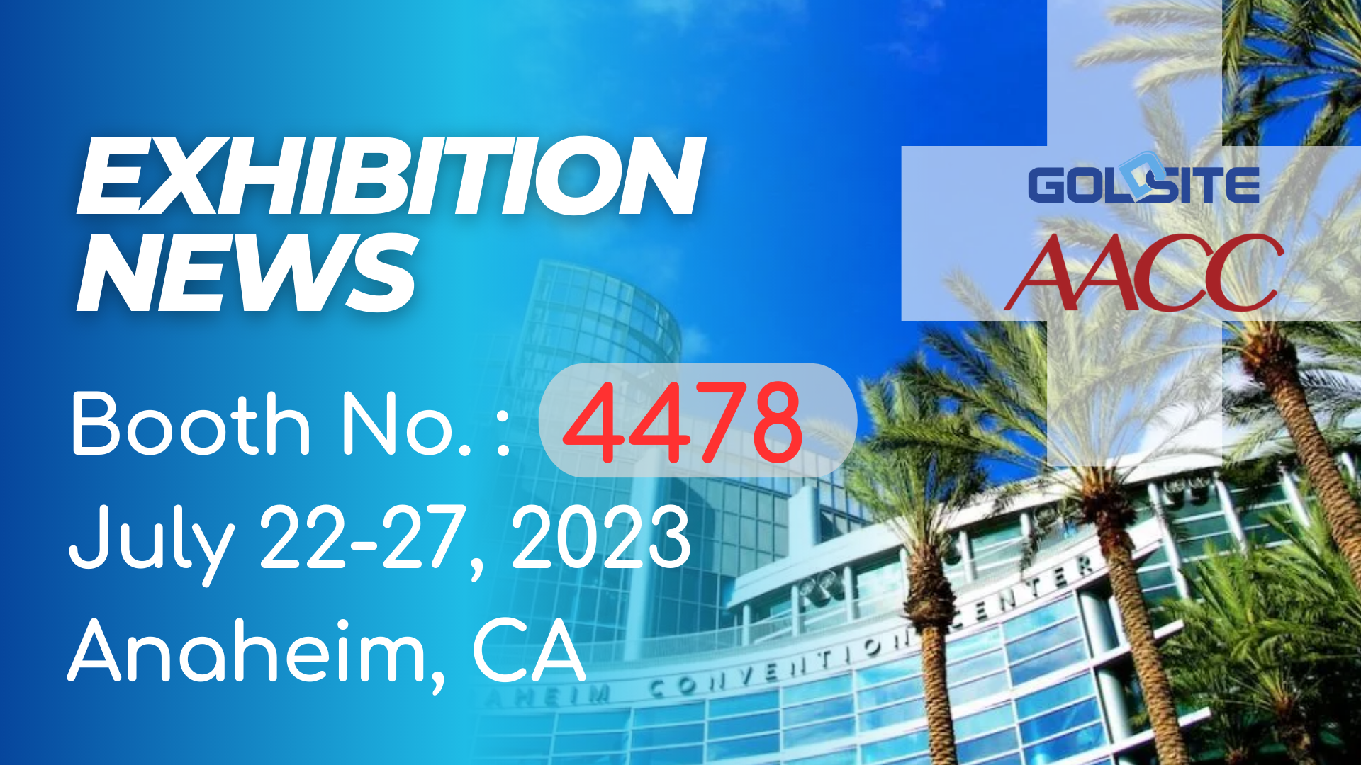 Próximos eventos: Goldsite para exhibir en AACC 2023 en CA!