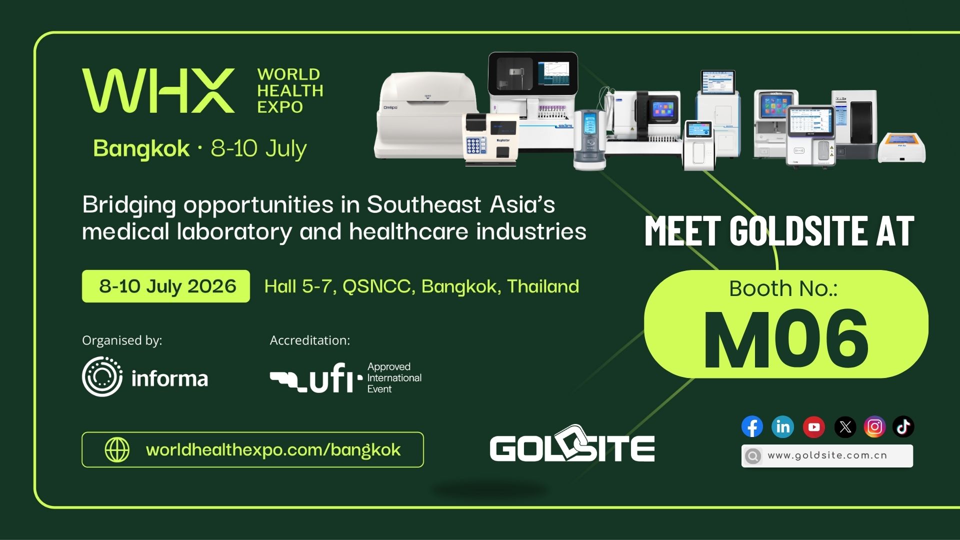 Próximo evento: Goldsite se exhibirá en WHX Labs Bangkok 2026